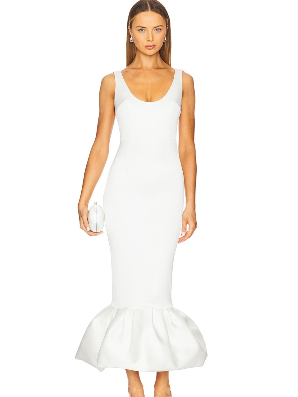 Ivory Scoop Neck Mermaid Wedding Dress